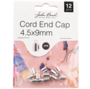 Picture of John Bead Cord End Cap 4.5x9mm 12/Pkg-Silver