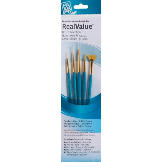 Picture of Synthetic Gold Taklon Real Value Brush Set 5/Pkg