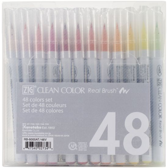 Picture of Zig Clean Color Real Brush Markers 48/Pkg 