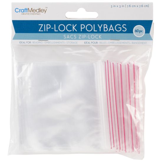 Picture of Ziplock Polybags 60/Pkg 3"X3" Clear