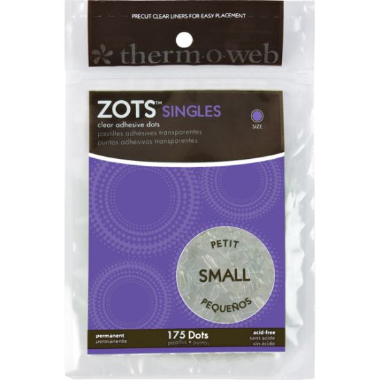 Picture of Zots Singles Clear Adhesive Dots Small 3/16"X1/64" Thick 175/Pkg