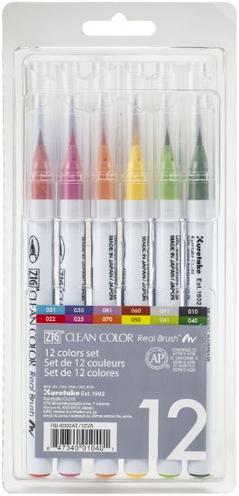 Picture of Zig Clean Color Real Brush Markers 12/Pkg 