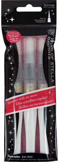 Picture of Zig Memory System Wink of Stella Brush Glitter Markers 3/Pkg Clear