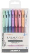 Picture of Zebra Sarasa Clip 0.5mm Fine Point Gel Ink Pens 8/Pkg Milky -Assorted Colors