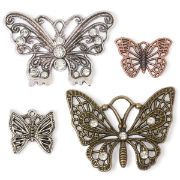 Picture of Steampunk Metal Accents 4/Pkg Butterflies