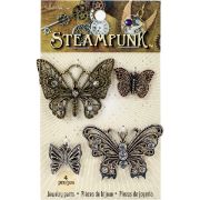 Picture of Steampunk Metal Accents 4/Pkg Butterflies