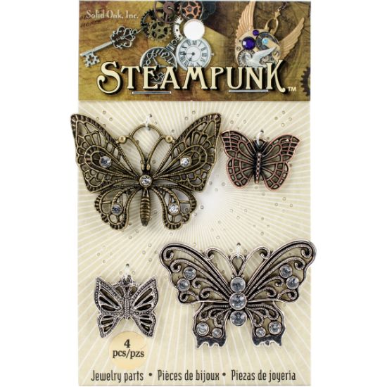 Picture of Steampunk Metal Accents 4/Pkg Butterflies