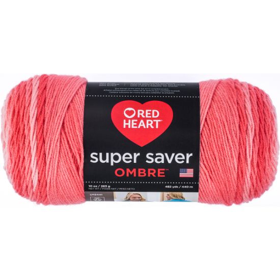 Picture of Red Heart Super Saver Ombre Yarn Deep Sea Coral