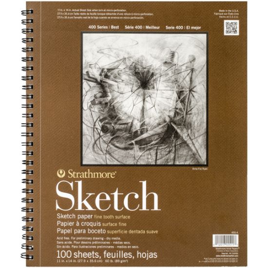 Picture of Strathmore Sketch Spiral Paper Pad 11"X14" 100 Sheets