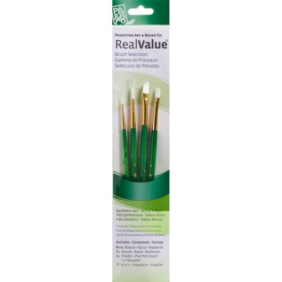 Picture of White Taklon Real Value Brush Set 4/Pkg