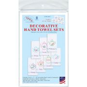 Picture of Stamped White Decorative Hand Towels 15"X30" Set Of 7 Teapots Of The Week