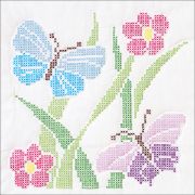 Picture of Stamped White Quilt Blocks 18"X18" 6/Pkg XX Butterflies