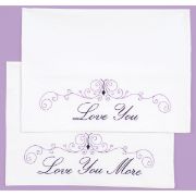 Picture of Stamped Pillowcases W/White Perle Edge 2/Pkg Love You Love You More
