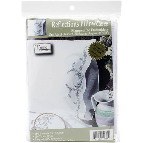 Picture of Stamped Pillowcase Pair For Embroidery 20"X30" Reflections