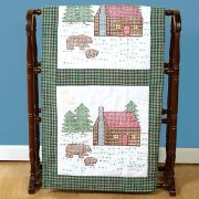 Picture of Stamped White Quilt Blocks 18"X18" 6/Pkg Cabin & Bears
