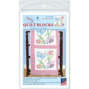 Picture of Stamped White Quilt Blocks 18"X18" 6/Pkg XX Butterflies