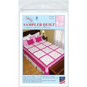 Picture of Stamped White Sampler Quilt Blocks 18"X18" 12/Pkg Hearts