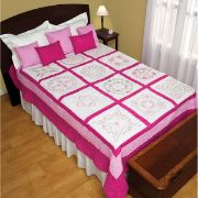 Picture of Stamped White Sampler Quilt Blocks 18"X18" 12/Pkg Hearts