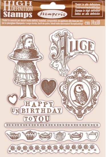 Picture of Stamperia Cling Rubber Stamp 5.5"X7"-Happy Birthday Alice