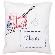 Picture of Stamped Tooth Fairy Pillow Cover 8"X8" Tow Truck