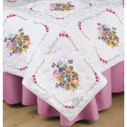 Picture of Stamped White Quilt Blocks 18"X18" 6/Pkg Pansies