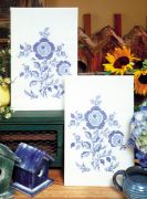 Picture of Stamped Kitchen Towels For Embroidery 17"X30" 2/Pkg Blue Rose