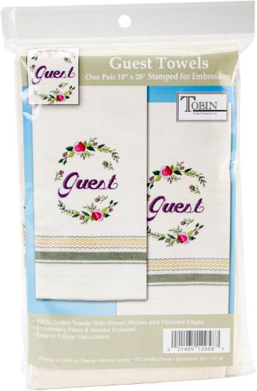 Picture of Stamped Kitchen Towels For Embroidery 18"X28" 2/Pkg Guest