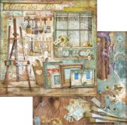Picture of Stamperia Double-Sided Paper Pad 8"X8" 10/Pkg Atelier Des Arts, 10 Designs/1 Each