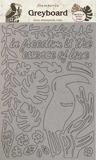 Picture of Stamperia Greyboard Cut-Outs A4 2mm Thick-Toucan, Amazonia