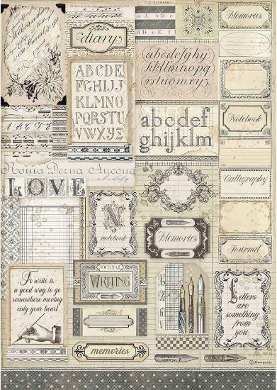 Picture of Stamperia Rice Paper Sheet A3 Calligraphy