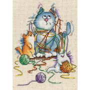 Picture of Yarn Cats Counted Cross Stitch Kit 5"X7" 14 Count