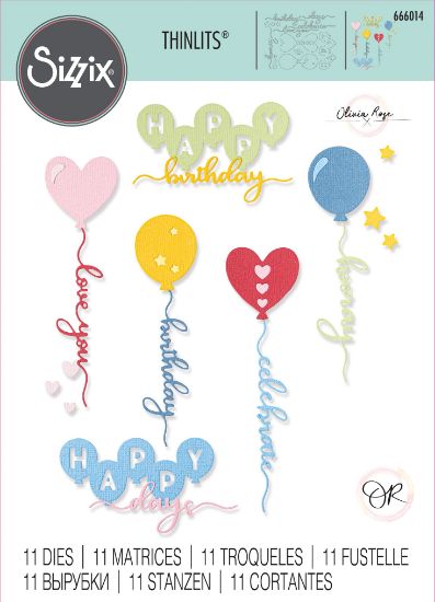 Picture of Sizzix Thinlits Dies By Olivia Rose 11/Pkg-Balloon Occasions