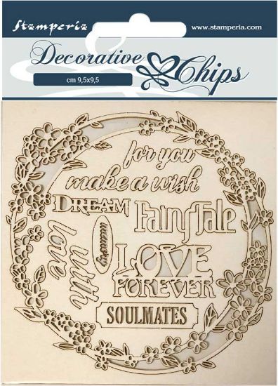 Picture of Stamperia Decorative Chips 5.5"X5.5"-Garland Love, Sleeping Beauty