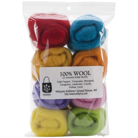 Picture of Wool Roving 12" .25oz 8/Pkg Confetti