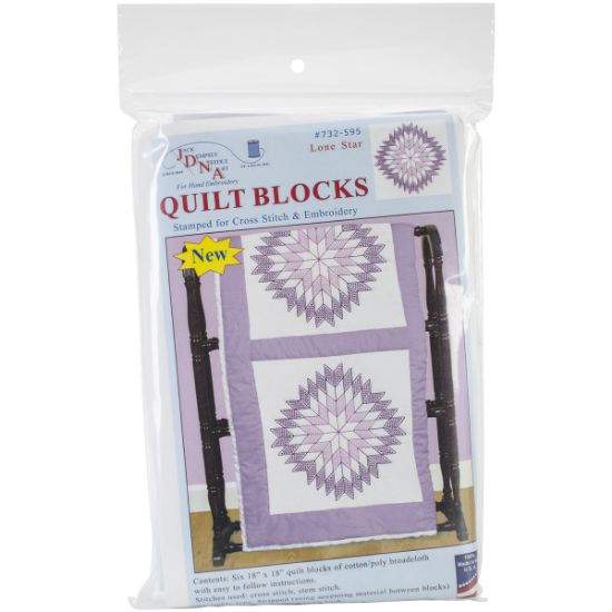 Picture of Stamped White Quilt Blocks 18"X18" 6/Pkg Lone Star