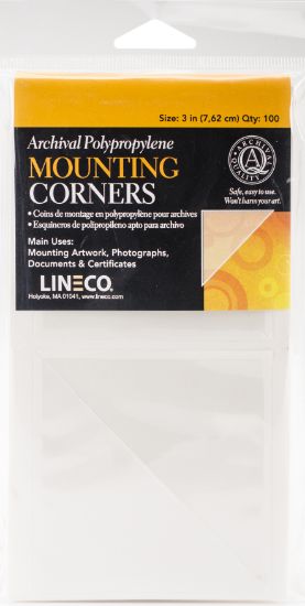 Picture of Polypropylene Photo Mounting Corners 100/Pkg Clear 3"