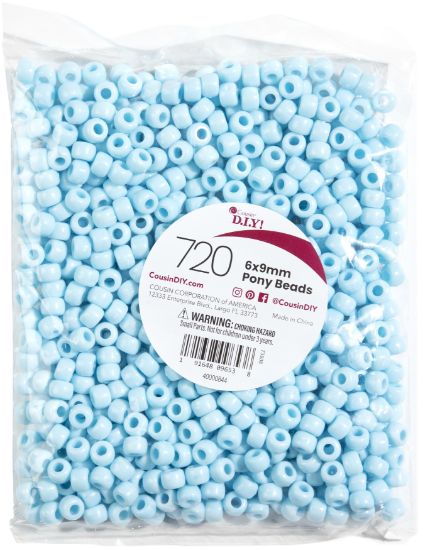 Picture of Pony Beads 6mmx9mm 720/Pkg Opaque Ligth Blue
