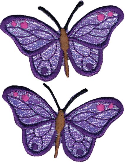 Picture of Wrights Iron-On Appliques 2/Pkg Iridescent Butterflies