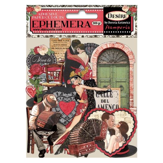 Picture of Stamperia Cardstock Ephemera Adhesive Paper Cut Outs-Desire