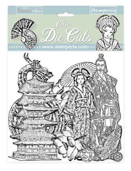 Picture of Stamperia Clear Die-Cuts-Sir Vagabond In Japan Black & White