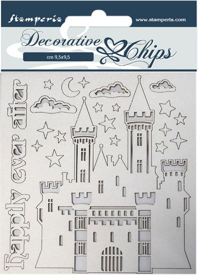 Picture of Stamperia Decorative Chips 5.5"X5.5"-Castle, Sleeping Beauty