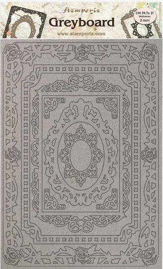 Picture of Stamperia Greyboard Cut-Outs A4 2mm Thick-Frames, Atelier Des Arts