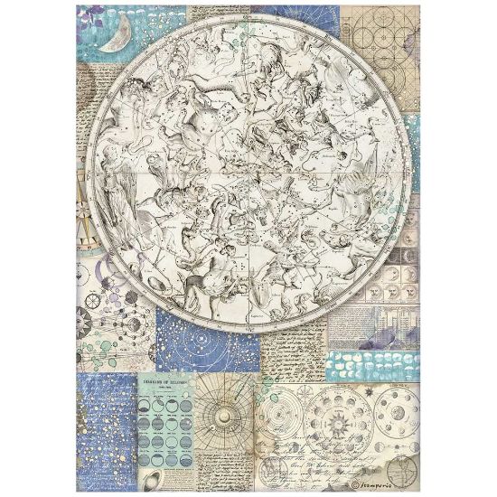 Picture of Stamperia Rice Paper Sheet A4-Zodiac, Cosmos Infinity