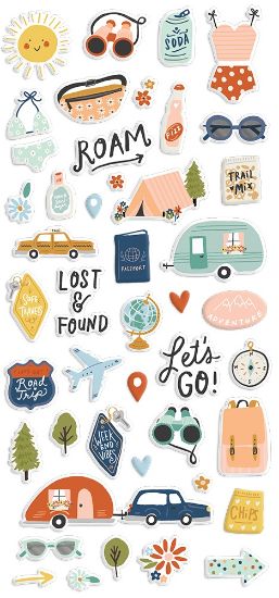 Picture of Safe Travels Puffy Stickers 45/Pkg  