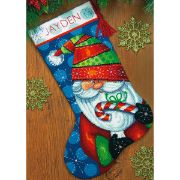 Picture of Sweet Santa Stocking Needlepoint Kit 16" Long Stitched In Floss