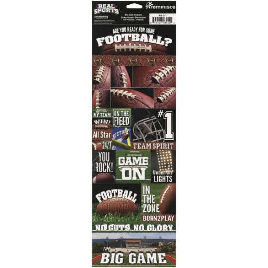 Picture of Real Sport Die-Cut Cardstock Stickers 4.25"X13" Football Graphic
