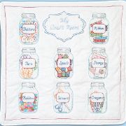 Picture of Stamped White Wall Or Lap Quilt 36"X36" Mason Jars