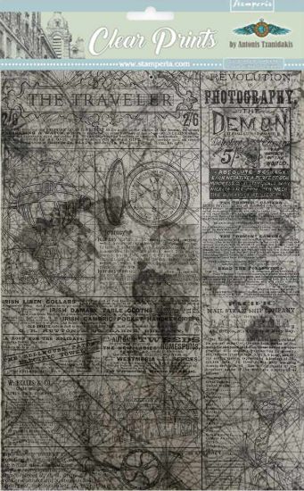 Picture of Stamperia Clear Background A4 6/Pkg Sir Vagabond, 5 Printed/1 Clear