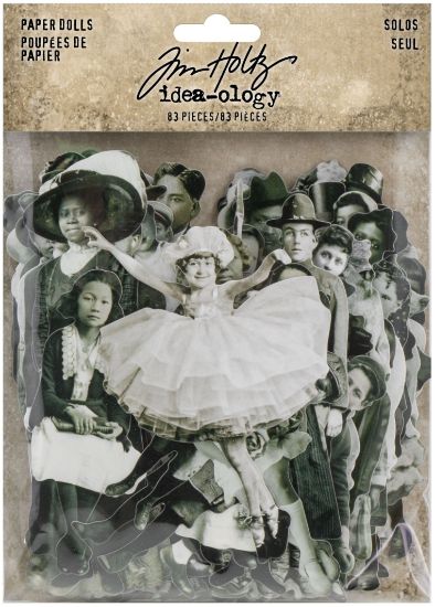 Picture of Idea-Ology Paper Dolls Die-Cuts 83/Pkg Vintage Black & White .75" To 5.5"