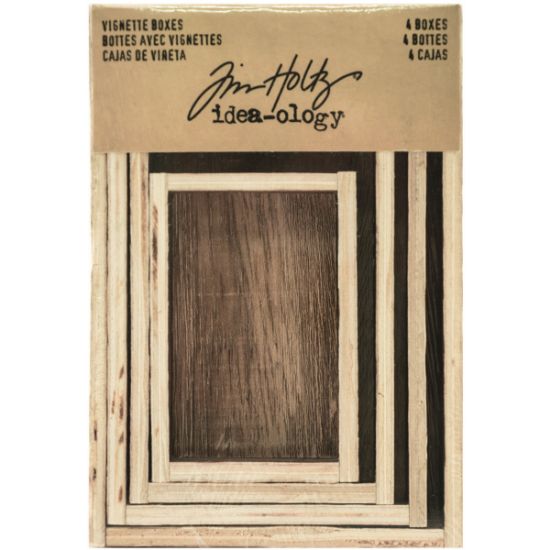 Picture of Idea-Ology Wooden Vignette Boxes 4/Pkg Brown